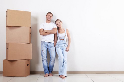 Removal team planning a house move in Dulwich with boxes and furniture