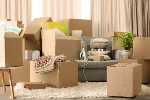 Commercial removals vehicle loading business items in Dulwich