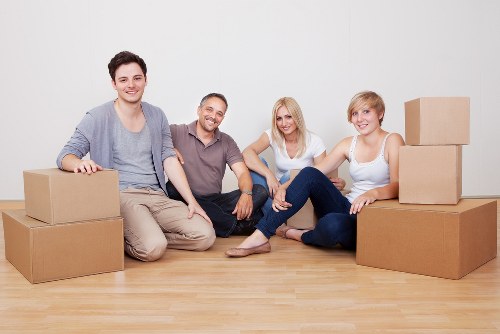 Packing materials and wrapped household items prepared for a Dulwich move