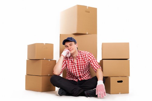 Furniture and boxes being loaded for transport in Dulwich